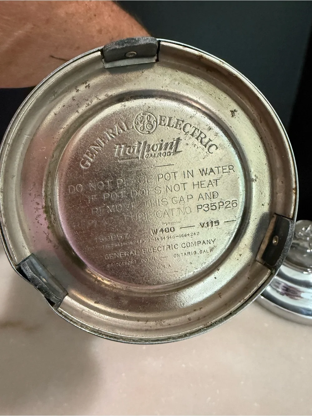 ANTIQUE HOTPOINT COFFEE PERCOLATOR ORIGIN PRONG CONNECTION